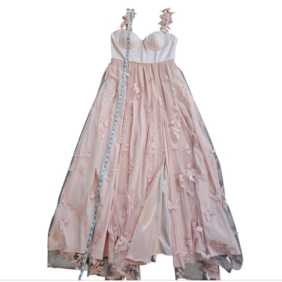 NWT Antonio Melani Woman's Dress Bustier Top Satin Tulle 3D Maxi Sz 8 - Picture 8 of 10